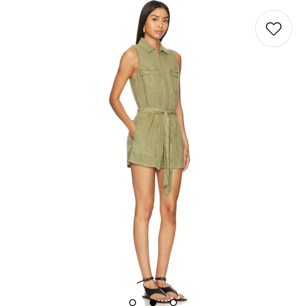 NWOT Bella Dhal Green Zip Front Romper